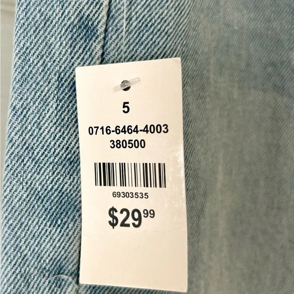 New refuge Jambe Ample jeans denim teen girls size 5 distressed loose leg - Picture 4 of 9